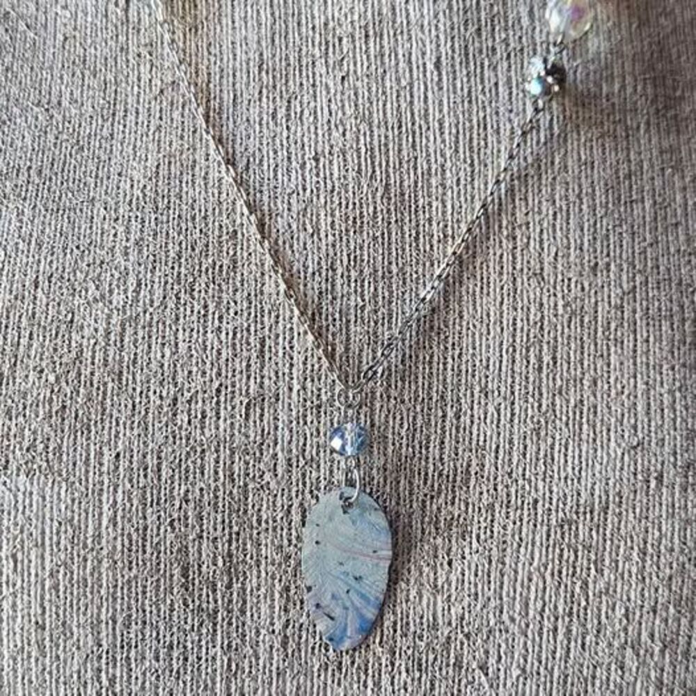 Handmade Upcycled Abstract Art Pendant Necklace